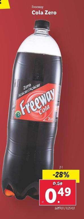 Oferta de Freeway - Cola Zero por 0,49€ en Lidl