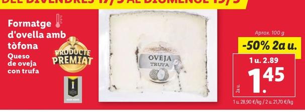 Oferta de Queso De Oveja Con Trufa por 2,89€ en Lidl