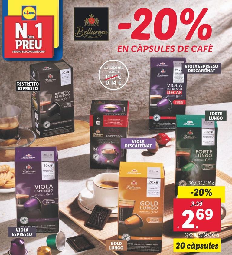 Oferta de Bellarom - Cápsulas De Café por 2,69€ en Lidl