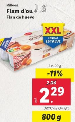 Oferta de Milbona - Flan De Huevo por 2,29€ en Lidl
