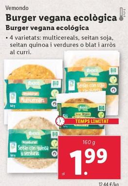 Oferta de Vemondo - Burger Vegana Ecológica por 1,99€ en Lidl