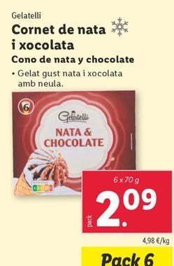 Oferta de Gelatelli - Cono De Nata Y Chocolate por 2,09€ en Lidl