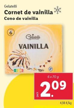 Oferta de Gelatelli - Cono De Vainilla por 2,09€ en Lidl