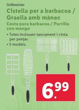 Oferta de Grillmeister - Cesta Para Barbacoa / Parrilla Con Mango por 6,99€ en Lidl
