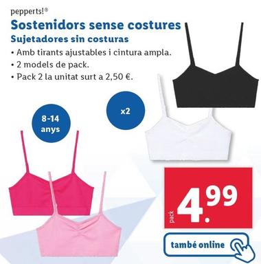 Oferta de Pepperts - Sujetadores Sin Costuras por 4,99€ en Lidl
