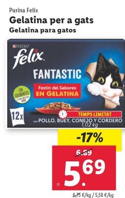 Oferta de Purina Felix - Gelatina Para Gatos por 5,69€ en Lidl