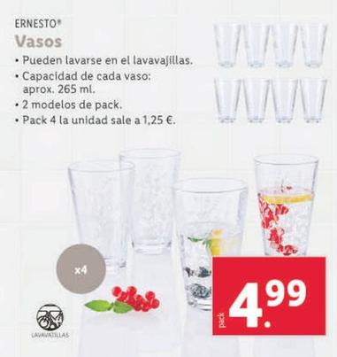 Oferta de Ernesto - Vasos por 4,99€ en Lidl