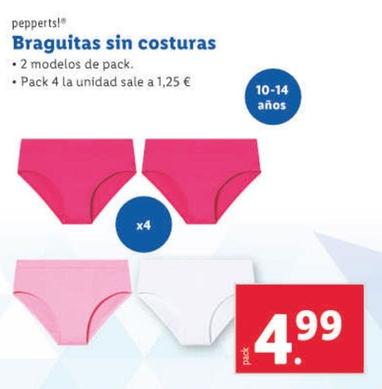 Oferta de Pepperts - Braguitas Sin Costuras por 4,99€ en Lidl