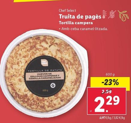 Oferta de Chef Select - Tortilla Campera por 2,29€ en Lidl