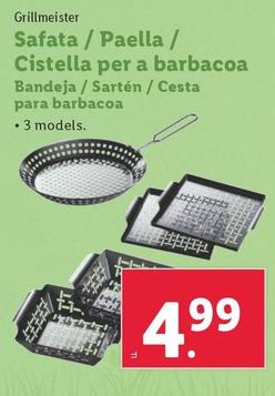 Oferta de Grillmeister - Bandeja / Sartén / Cesta Para Barbacoa por 4,99€ en Lidl