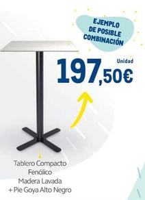 Oferta de Tablero Compacto Fenólico Madera Lavada +pie Goya Alto Negro por 197,5€ en Makro