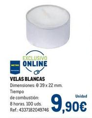 Oferta de Velas Blancas por 9,9€ en Makro