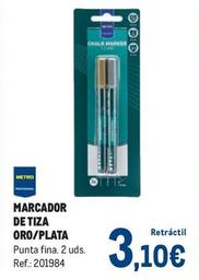 Oferta de Marcador De Tiza Oro/Plata por 3,1€ en Makro