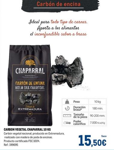 Oferta de Chaparral - Carbon Vegetal  por 15,5€ en Makro