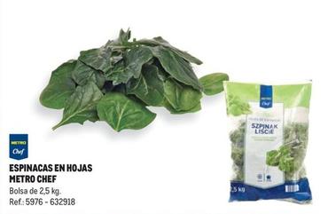 Oferta de Metro Chef - Espinacas En Hojas en Makro