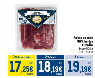 Oferta de España - Paleta De Cebo 50% Ibérica por 19,19€ en Makro