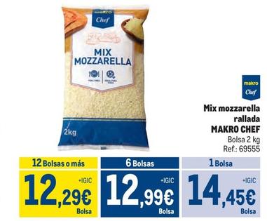 Oferta de Makro Chef - Mix Mozzarella Rallada por 14,45€ en Makro