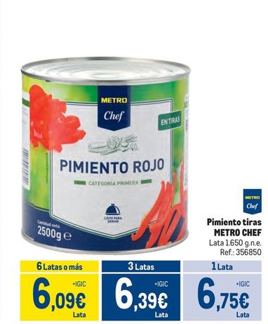 Oferta de Metro Chef - Pimiento Tiras por 6,75€ en Makro