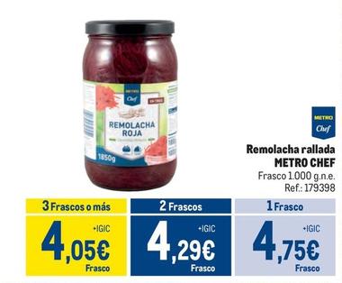 Oferta de Metro Chef - Remolacha Rallada por 4,75€ en Makro