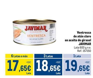 Oferta de Javimar - Ventresca De Atún Claro En Aceite De Girasol por 19,65€ en Makro
