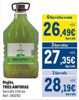 Oferta de Tres Anforas - Mojito por 28,19€ en Makro