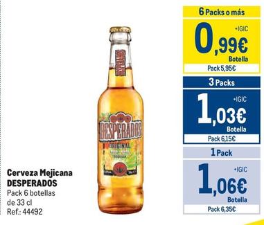 Oferta de Desperados - Cerveza Mejicana por 1,06€ en Makro