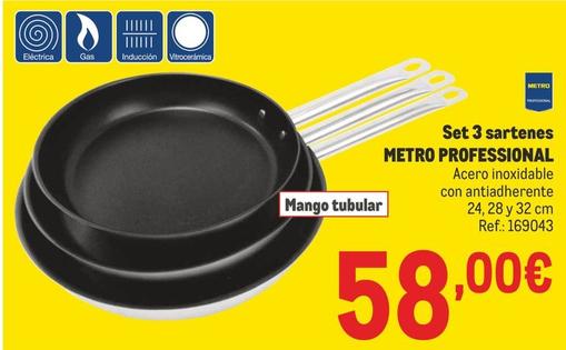 Oferta de Metro Professional - Set 3 Sartenes  por 58€ en Makro