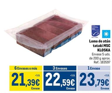 Oferta de Kloska - Lomo De Atún Tataki MSC por 23,79€ en Makro