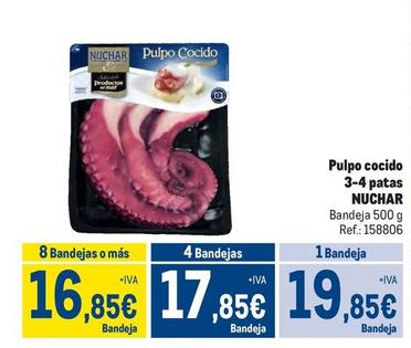 Oferta de Nuchar - Pulpo Cocido 3-4 Patas por 19,85€ en Makro
