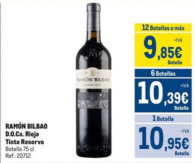 Oferta de Ramón Bilbao - D.O.Ca. Rioja Tinto Reserva por 10,95€ en Makro