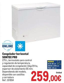 Oferta de Sontec Pro - Congelador Horizontal por 259€ en Makro