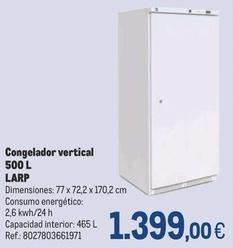 Oferta de Larp - Congelador Vertical  por 1399€ en Makro