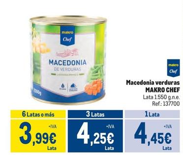Oferta de Makro Chef-  Macedonia Verduras por 4,45€ en Makro