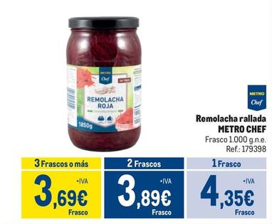 Oferta de Metro Chef - Remolacha Rallada  por 4,35€ en Makro