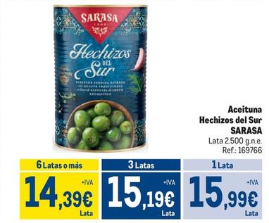 Oferta de Sarasa - Aceituna Hechizos Del Sur por 15,99€ en Makro