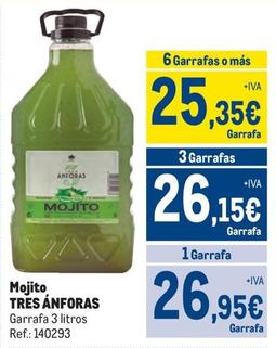 Oferta de Tres Anforas - Mojito por 26,95€ en Makro