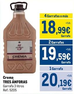 Oferta de Tres Anforas - Crema por 20,19€ en Makro