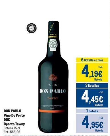 Oferta de Don Pablo - Vino Do Porto DOC Oporto Tawny por 4,95€ en Makro