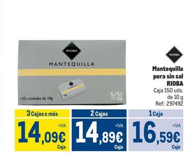 Oferta de Rioba - Mantequilla Pura Sin Sal por 16,59€ en Makro