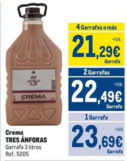 Oferta de Tres Anforas - Crema por 23,69€ en Makro