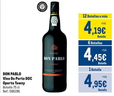 Oferta de Don Pablo - Vino Do Porto DOC Oporto Tawny por 4,95€ en Makro