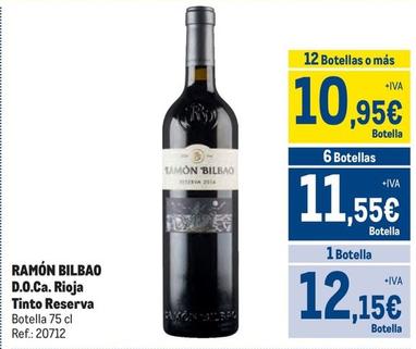 Oferta de Ramón Bilbao - D.O.Ca. Rioja Tinto Reserva por 12,15€ en Makro