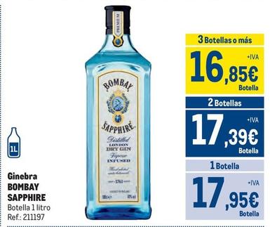 Oferta de Bombay Sapphire - Ginebra por 17,95€ en Makro