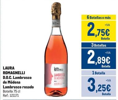 Oferta de Laura Romagnelli - D.O.C. Lambrusco De Modena Lambrusco Rosado por 3,25€ en Makro