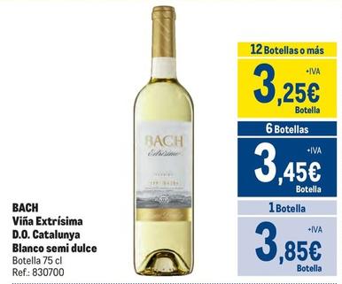 Oferta de Bach - Viña Extrísima D.O. Catalunya Blanco Semi Dulce por 3,85€ en Makro
