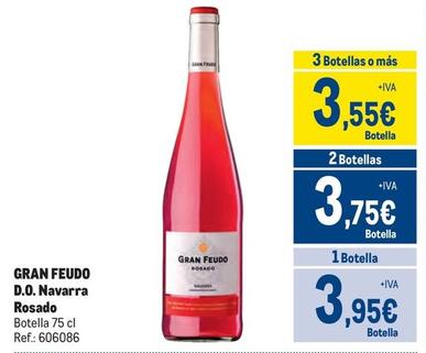 Oferta de Gran Feudo - D.O. Navarra Rosado por 3,95€ en Makro
