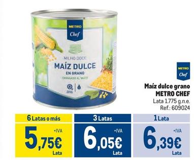 Oferta de Metro Chef - Maíz Dulce Grano por 6,39€ en Makro