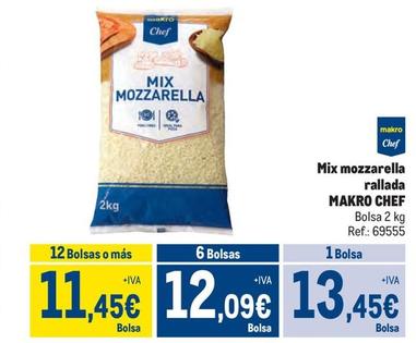 Oferta de  Makro Chef - Mix Mozzarella Rallada por 13,45€ en Makro