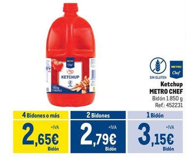 Oferta de Metro Chef - Ketchup por 3,15€ en Makro