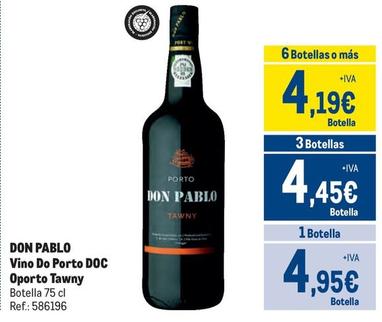 Oferta de Don Pablo - Vino Do Oporto DOC Oporto Tawny por 4,95€ en Makro